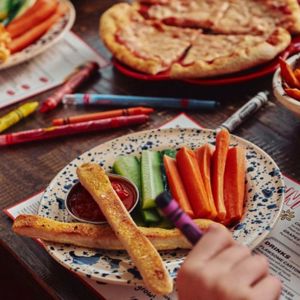 Kids’ starter plate with vegetable sticks at Zizzi