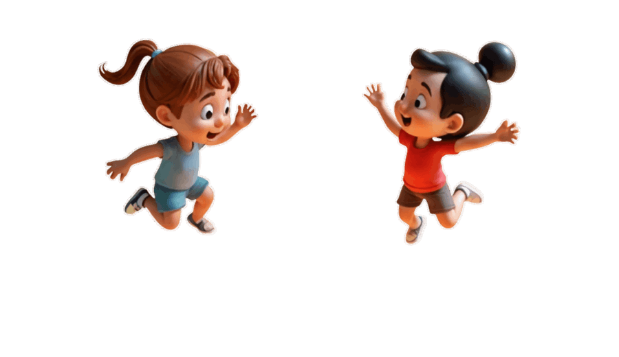 Kids jumping on a phone featuring the splash screen of the Kids Pass app