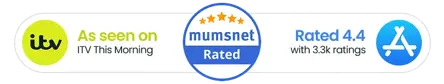 As seen on ITV · Mumsnet Rated · Rated 4.4 on the App Store